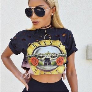Crop tee Guns and Roses 🌹